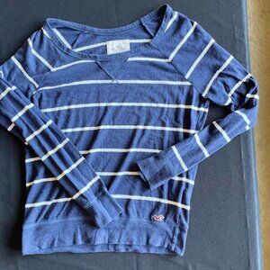 Hollister Blue & White Striped Long Sleeve Top